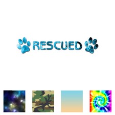 Rescued Dog Paw Animal - Decal Sticker - Multiple Patterns  Size - ebn2970