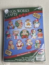 Designs Works Crafts TEDDY BEAR Christmas Felt Ornaments kit Set Of 13