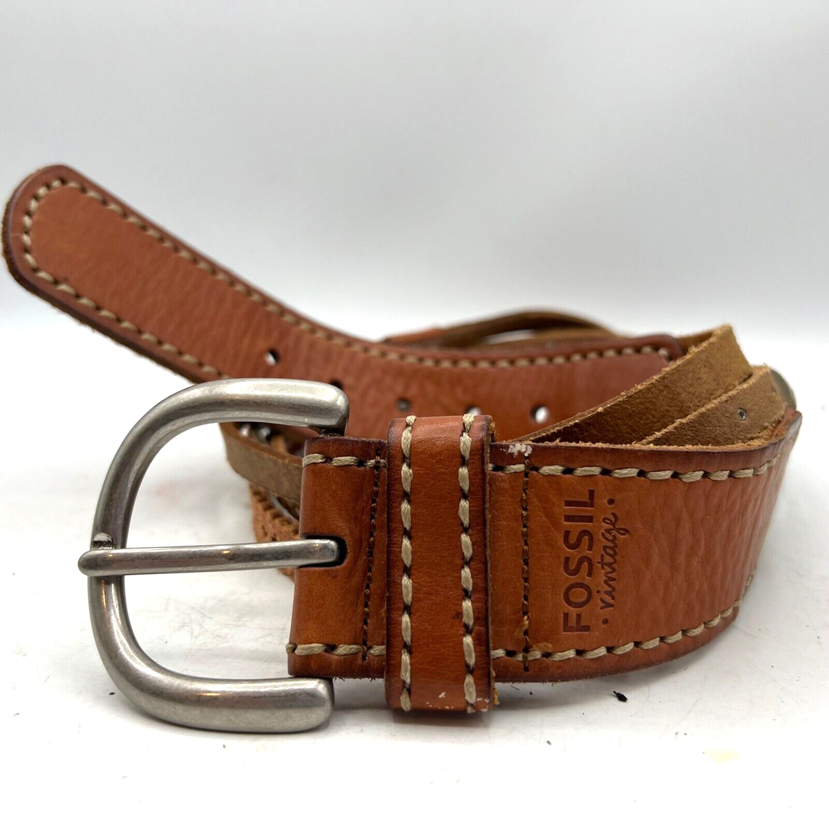 Vintage Fossil Studded Brown Leather Belt Wide Western Moto Boho L il_fullxfull.6301231374_cjzj.jpg main image 4