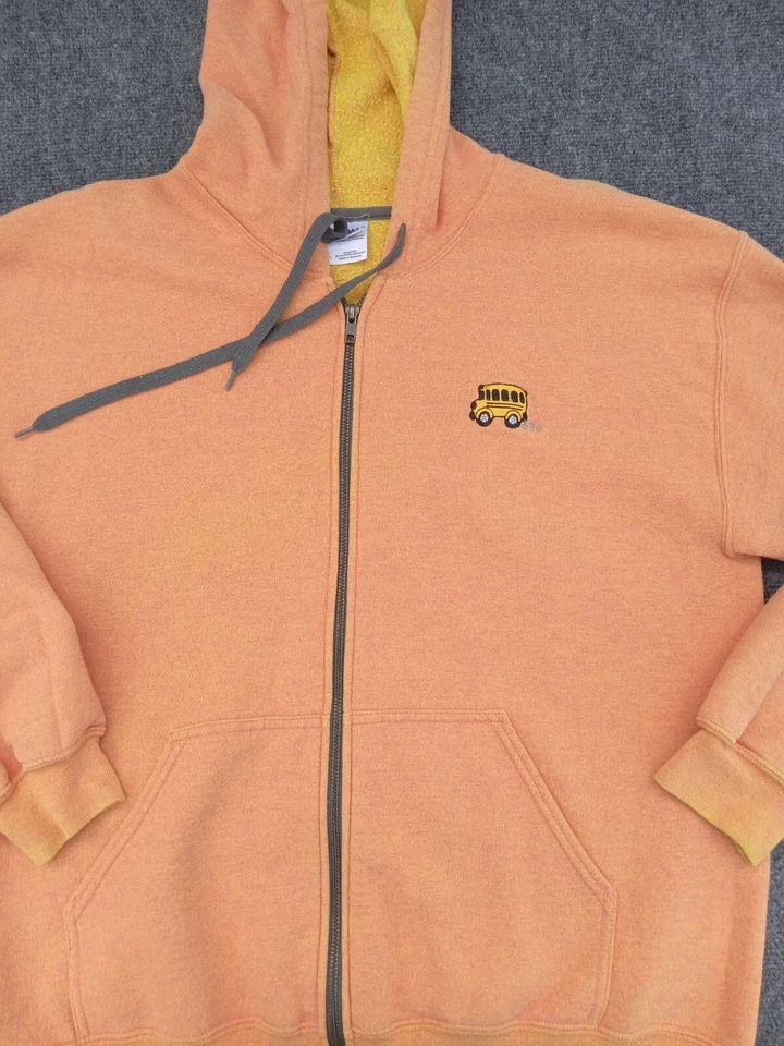School Bus Hoodie Driver LARGE n BoNuS Heavy Blend Womens  Zip L Embroidered R50 - Image 4 of 4