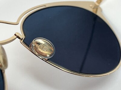 Christian Dior Women\'s Nebula Cat Eye Round Lenses Blue Gold Sunglasses Dior DIOR NEBULA ROSE GOLD/BLUE 54/16/145 women Sunglasses  main image 4