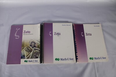 Lot Set 3 Math U See Zeta Decimals & Percents 2012 & 2004 Teacher Manual Tests
