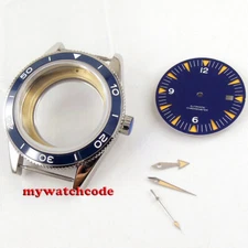 41mm blue ceramic bezel Watch Case blue dial + hand fit ETA 2824 2836 MOVEMENT 