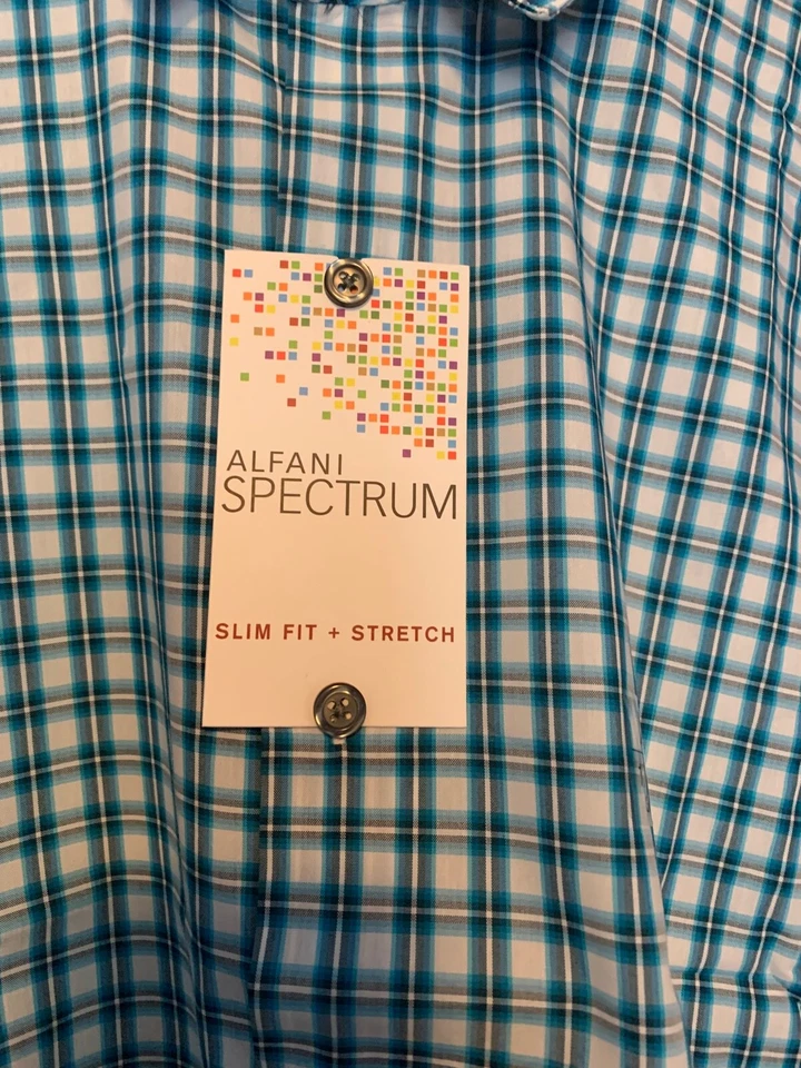 Camisa ALFANI Etiqueta Roja Calce Ajustado Elastizada Manga Larga Abotonada Talla XL Foto 3 de 4