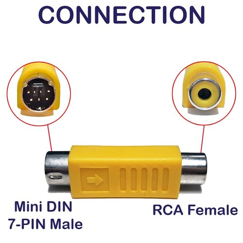 RCA Female to Mini DIN 7-PIN Connector Adapter Video - Picture 2 of 5