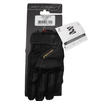 Five5 El Camino Black Leather Motorcycle Gloves L / 10