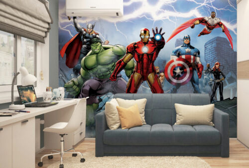 Papel pintado de los Vengadores Marvel Foto fondos de pantalla Decoración  dormitorio infantil | eBay