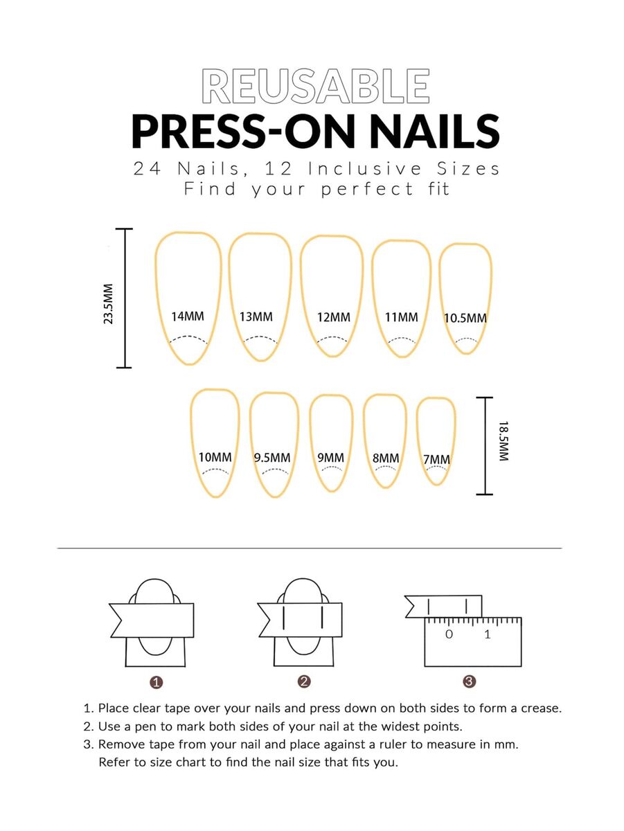 24pcs Short Almond Black Glossy Glitter Fake Nail False Nails Press On  Nails