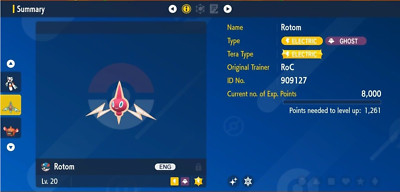 Pokemon Scarlet & Violet 6IV Shiny Rotom Max EVs