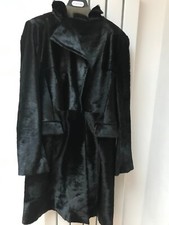 Sportmax By Max Mara Black Calf Skin Coat Size 10 Bnwt