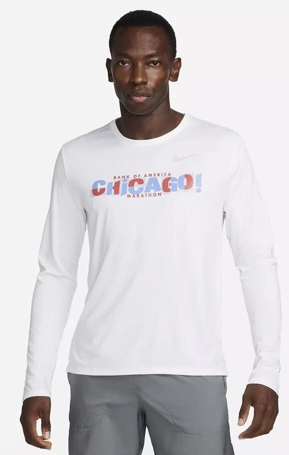Nike BOA Chicago Marathon 2023 Miler LS Running Shirt FD2699-100 Men’s Size S