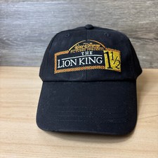 Vintage Lion King Hat Cap Strap Back Black 1 1/2 Logo Disney Adjustable