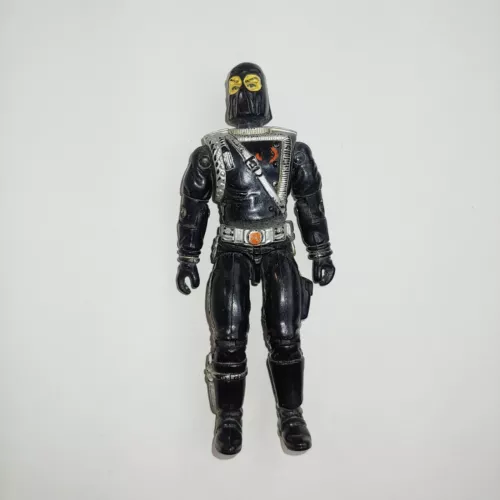 Vintage GI Joe action figure toy  loose black Cobra Commander hooded 