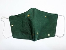 Handmade Green Gold Star 100 Cotton Face Mask Cover Washable Reusable