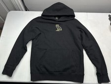 OVO Drake Octobers Very Own Reflective Owl Black Pullover Hoodie Size Small