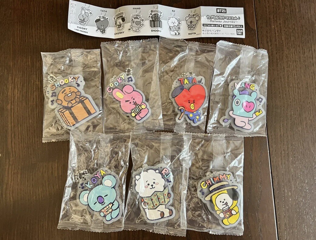 BTS Official BT21 Rubber Keychain Cooky TATA Chimny MANG