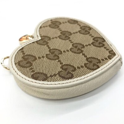 グッチ コインケース 152615 ハート GGキャンバス アイボリー 9642 GUCCI 152615 GG Heart Shaped coin purse Beige Ivory Brown