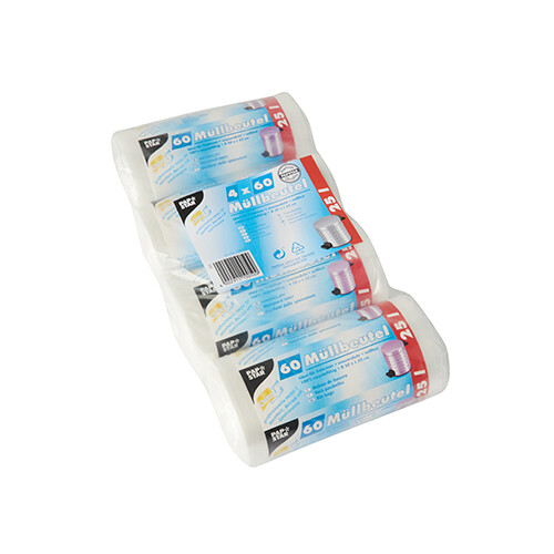 960 transparente Müllbeutel HDPE 25 l 52 cm x 50 cm Abfall Mülltüten Müllsäcke - Bild 2 von 2