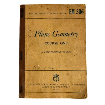 Vintage Plane Geometry Book Course One A Self Teaching Course 1941