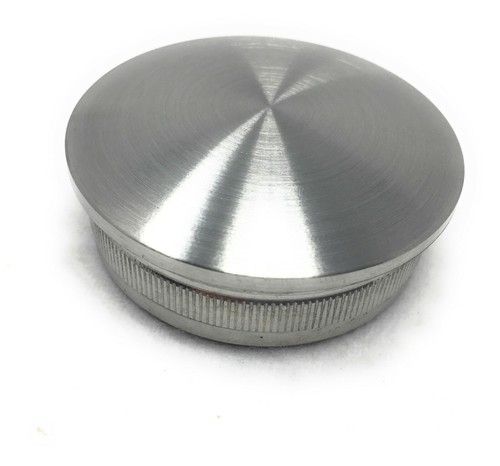 Edelstahl Stopfen Kappe Deckel  Rändel für Rohr Endkappe  V2A Geländer Handlauf - Afbeelding 2 van 9