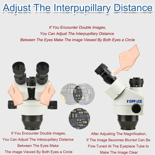 KOPPACE 3.5X-90X Trinocular Stereo Microscope Desktop Clip-on Rocker Bracket - Picture 10 of 11