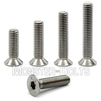 MONSTERBOLTS 1/4-20 Stainless Steel Flat Head Socket Cap Screws, US Inch SAE Countersunk 18-8