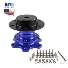 Blue Universal Steering Wheel Snap Off Quick Release Hub Adapter Boss Kit