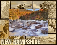 New Hampshire Laser Engraved Wood Picture Frame Landscape (4 x 6)