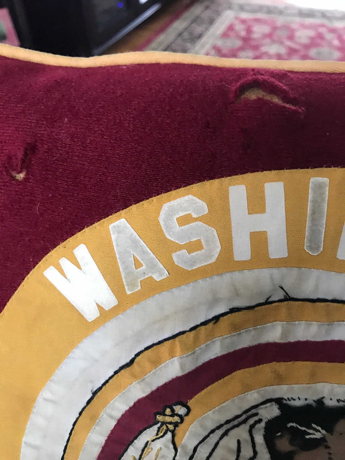 Vintage Washington Redskins Throw Pillow Cushion 16" x 16" Football (JL