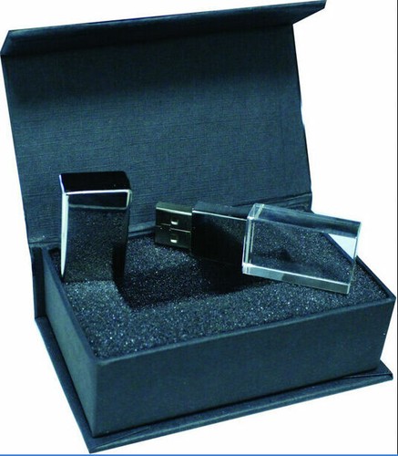 Customized 3D Photo Logo Glass LED USB Flash Drive Storage Pen drive Paper Box - Picture 6 of 9