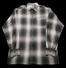 CALTOP  PEWTER GRAY OMBRE  SHIRT OLD SCHOOL OG  LOWRIDER CHICANO BIKER FLANNEL