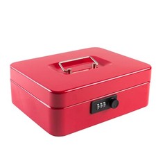 KYODOLED Large Cash Box with Combination Lock Safe Metal Money Box with Money...