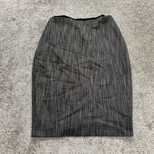 Express Skirt Womens 12 Dark Gray Straight Pencil Knee Length Small Slit Zip