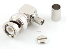 BNC Male Coax Connector Crimp 90 Deg RG-8X LMR-240 - USA Ham Radio Seller