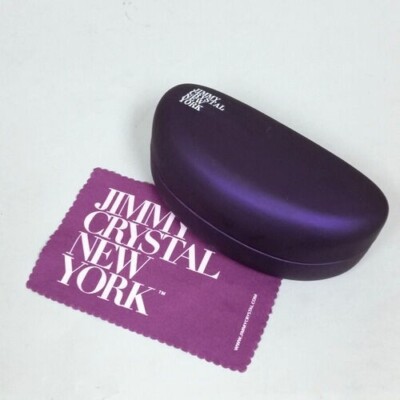 ? Jimmy Crystal Purple Round Frame Sunglasses w/ Hard Case & Protective Pouch ? Jimmy Crystal Sunglasses Case with Microfiber Cloth in  main image 2