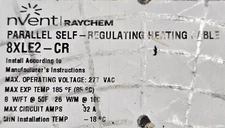 nVent Raychem 8XLE2-CR Self-Regulating Heating Cable 8 Watts/Ft 208-277V /1ft