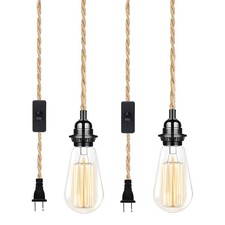 Industrial 15ft Pendant Light Cord -Plug in Hanging Light Fixture, 15FT Farmh...