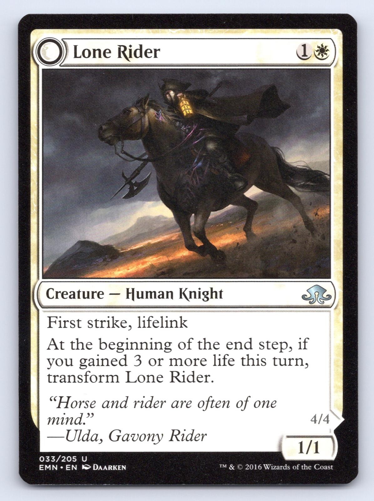 Lone Rider 33 Uncommon Eldritch Moon Magic: The Gathering Near Mint