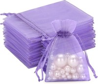 OrganzasäCkchen 100 StüCk 7X9Cm Flieder Kordelzug Geschenkbeutel Hochzeit