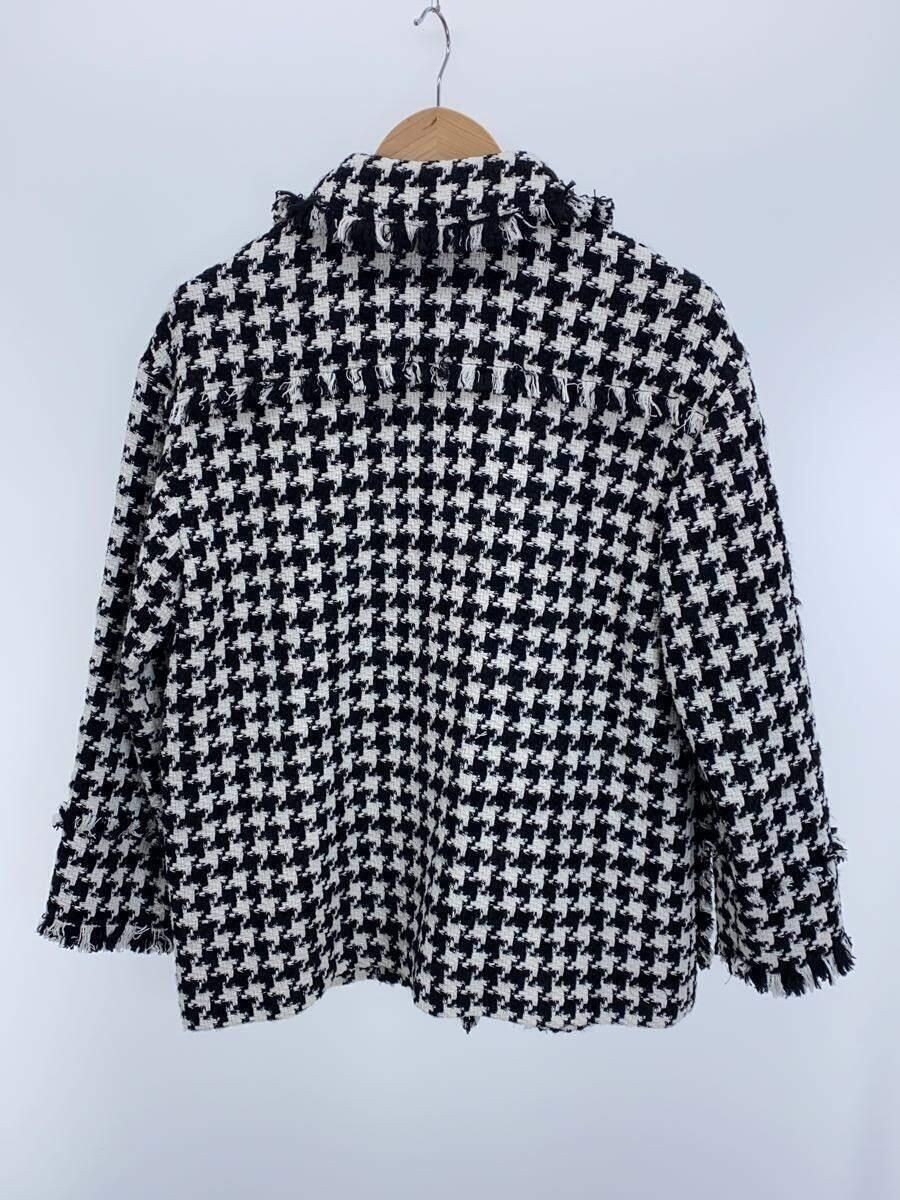 ALTRA Giacca TOMORROWLAND altro pied de poule tweed frange 36 cotone bianco check usata