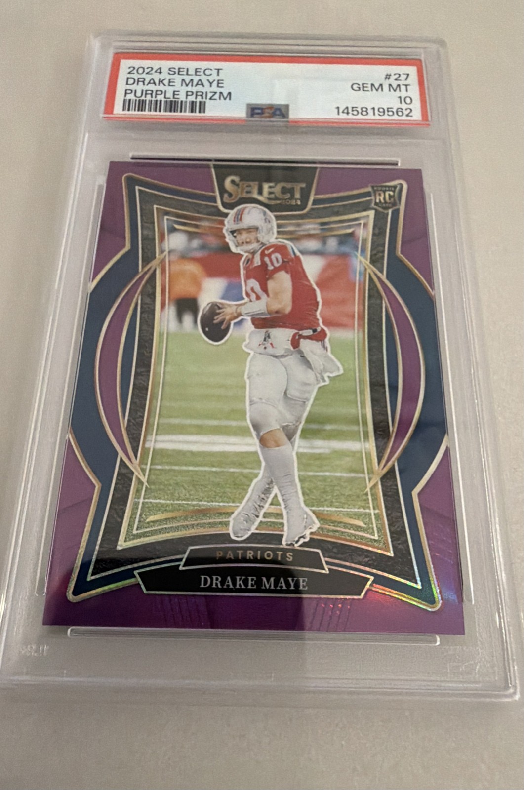 2024 Panini Select - Concourse Drake Maye #27 Purple Prizm /75 (RC)