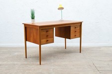 A MID CENTURY DANISH TEAK TWIN PEDESTAL DESK VINTAGE 1970S DELIVERY OPTION