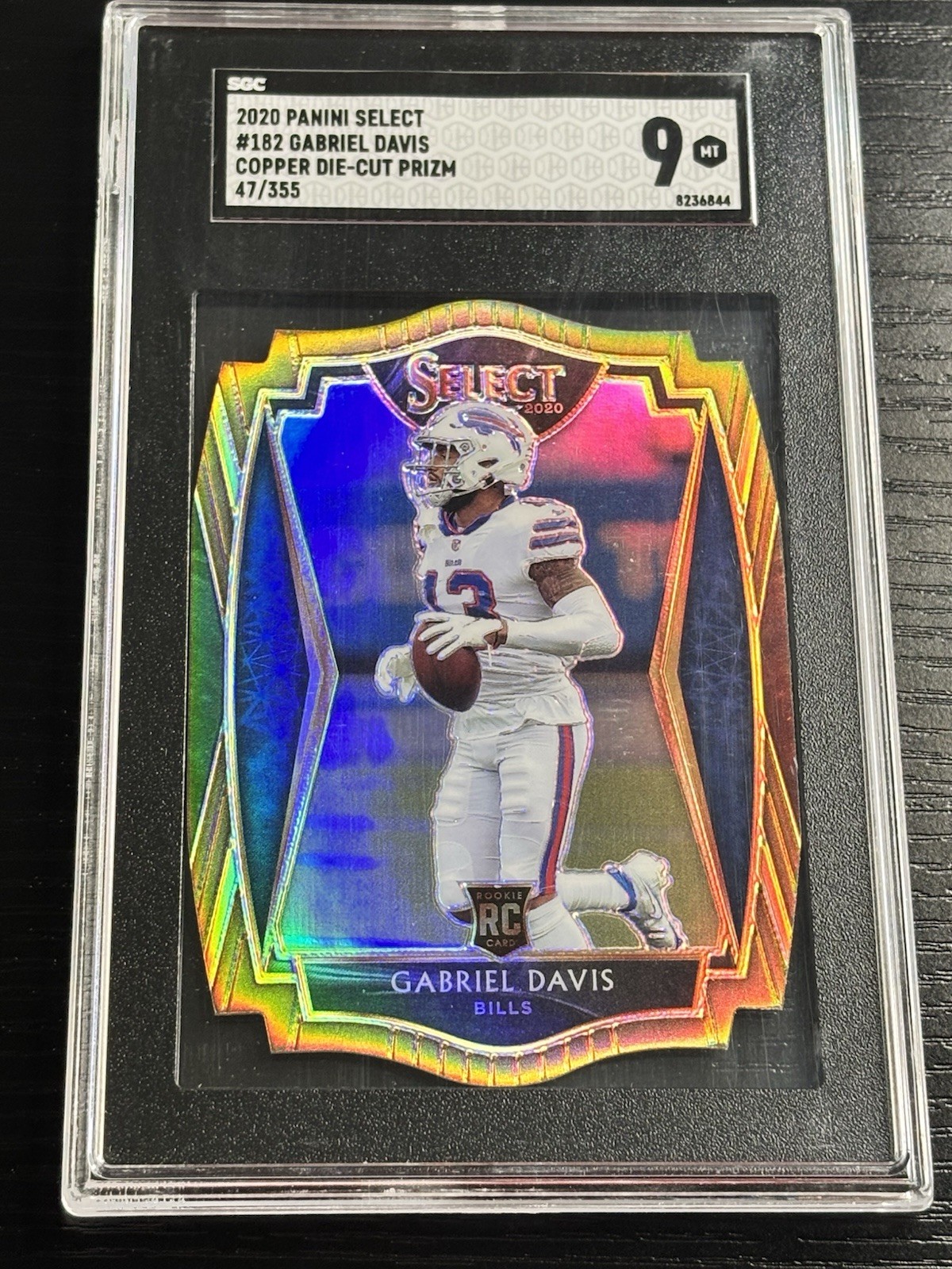 2020 Panini Select Gabriel Davis #182 Copper Prizm Die-Cut /355 SGC 9 Rookie RC