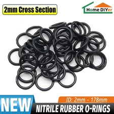 O Rings Seal NBR Nitrile Rubber 2mm Cross Section 2-178mm ID O Rings 70°