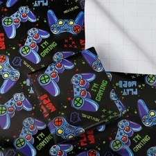 BULKYTREE Gaming Wrapping Paper with Cut Lines for 1 Count (Pack of 1), GAME 