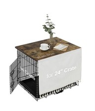 Rustic Wooden Dog Crate Topper Table   for 24  Crate Pet Furniture
