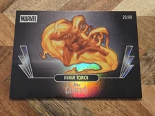 2025 Topps Disney Genesis #64 Human Torch (Marvel) Rainbow Foil 26/99