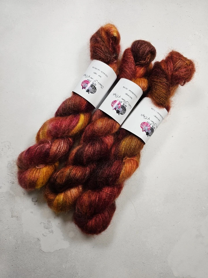 Kid Mohair Seide Garn, Lace Gewicht, 50g, SMOULDER SLOWLY - Bild 3 von 4