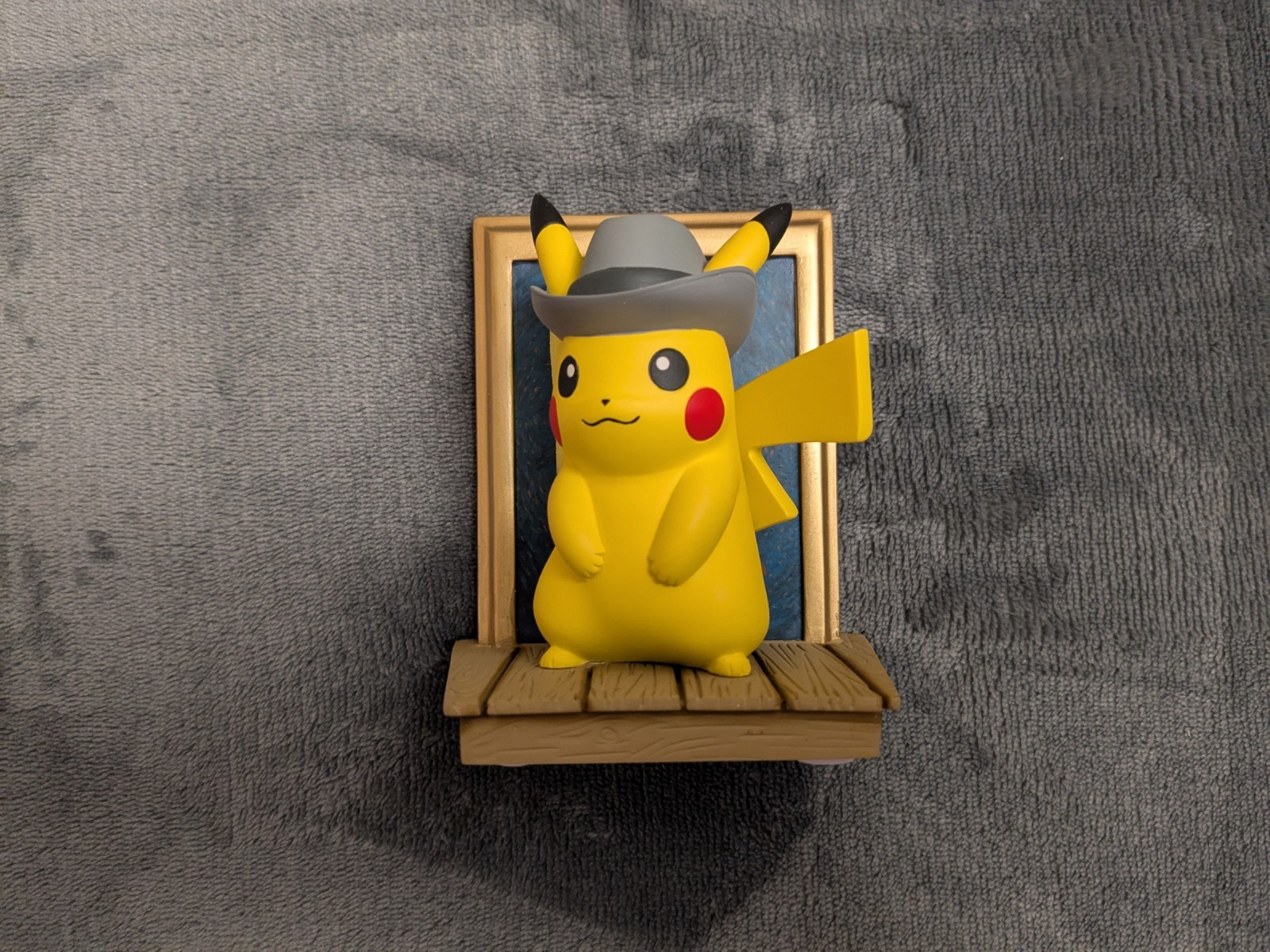 Pokémon X Van Gogh Museum Pikachu Grey Felt Hat Figure | Brand New 