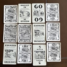 Lot of 12 Vintage Touring Game Cards - 1940 s
